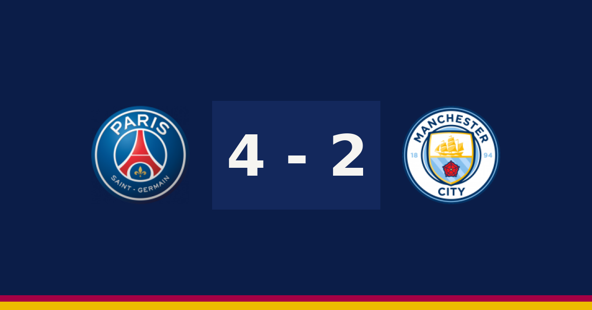 باريس سان جيرمان يتجاوز مانشستر سيتي 4-2 في دوري أبطال أوروبا