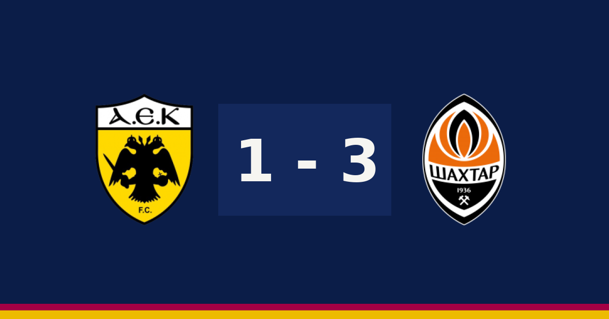 شاختار دونيتسك يصطدم بـ AEK Athens FC في دوري أبطال أوروبا
